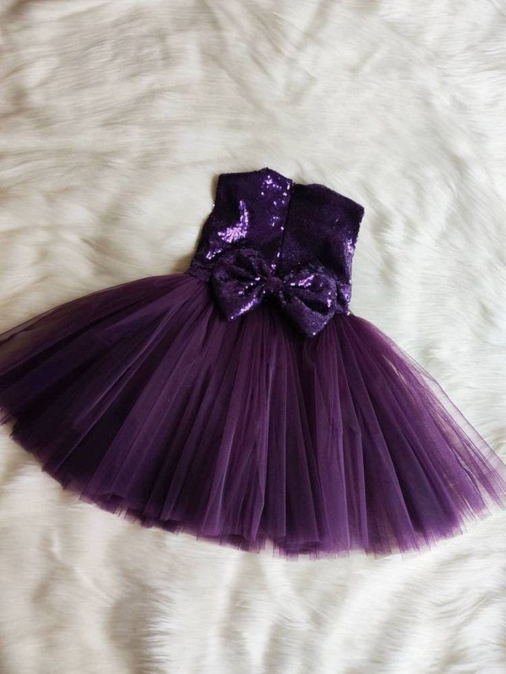 Royal Purple Sequin Tulle Dress