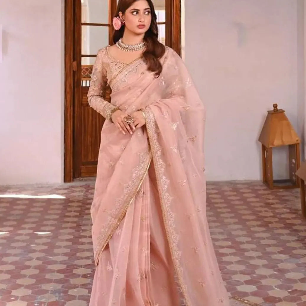 Qalamkar wedding saree