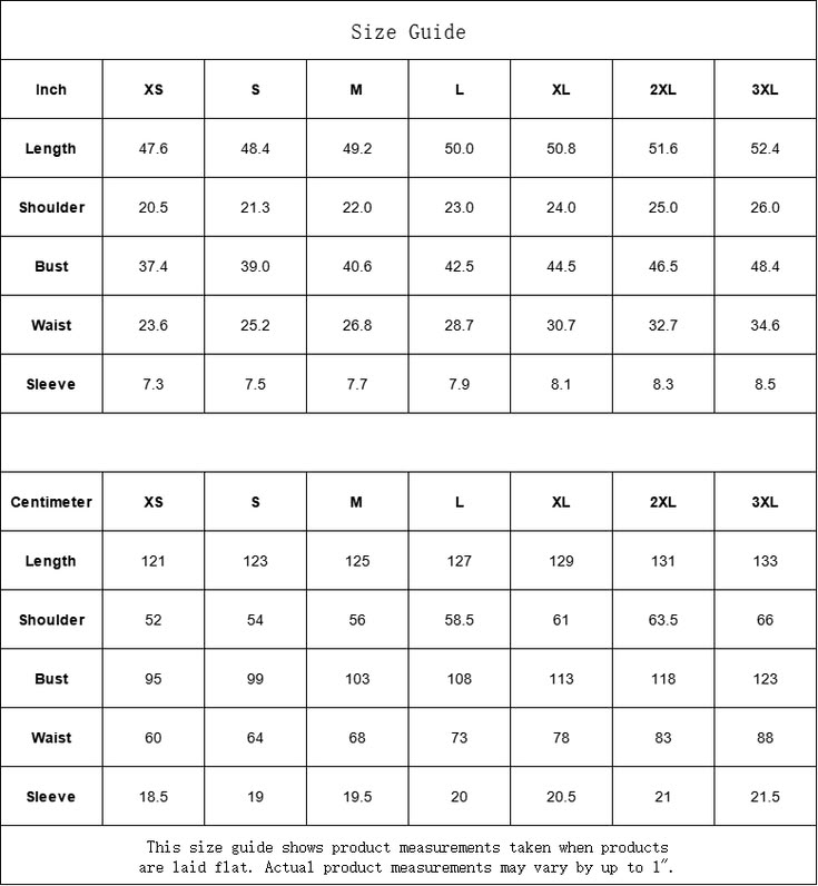 Maxi Size Guide