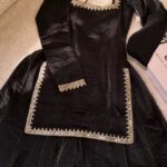 Korean silk embalished plazo suit