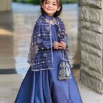 Silk frock with cap shawl
