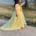 Flower and embroidery work tale frock