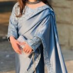 Silk saree with sequins blouse